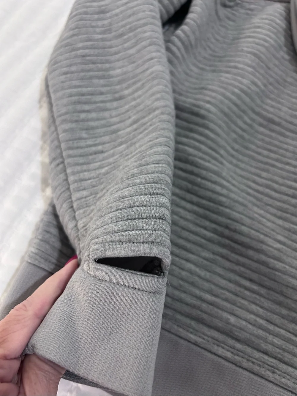 Gerry Weber Gray Hooded Puffer Jacket with Teal Trim. Size Youth L